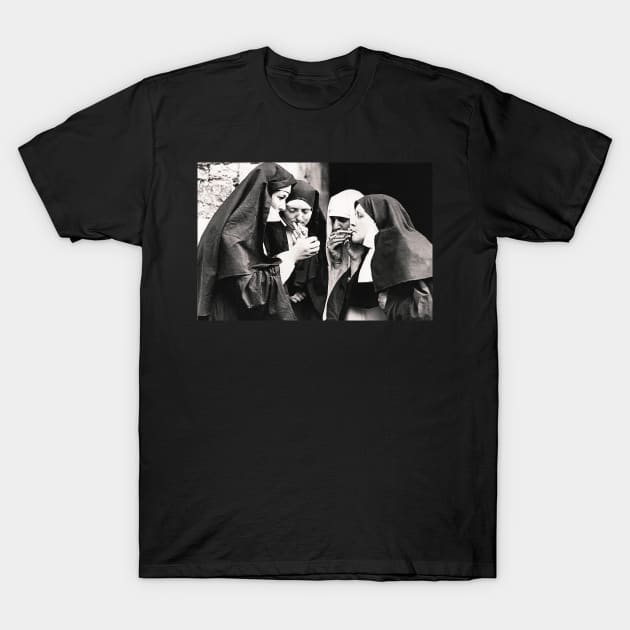 Smoking Nuns T-Shirt by Beltschazar